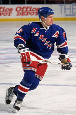 Adam Graves playing for the New York Rangers