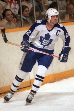 Rick Vaive playing for the Toronto Maple Leafs